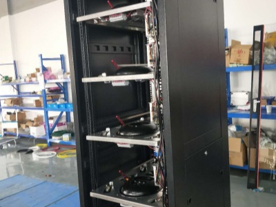 Large assembled enclosure prepared for inspection