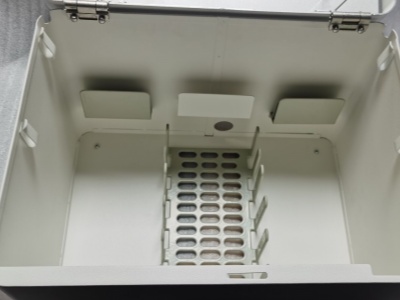 Interior of a fabricated sheet metal enclosure