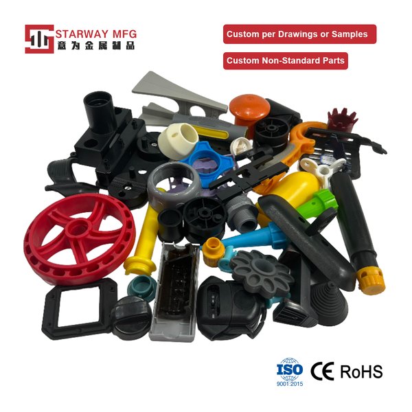 Custom injection molded industrial and technical plastic components produced by STARWAY MFG GROUP