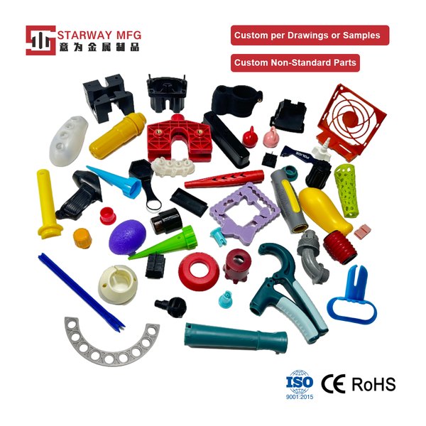 Custom injection molded nozzles, fittings and small plastic components produced by STARWAY MFG GROUP