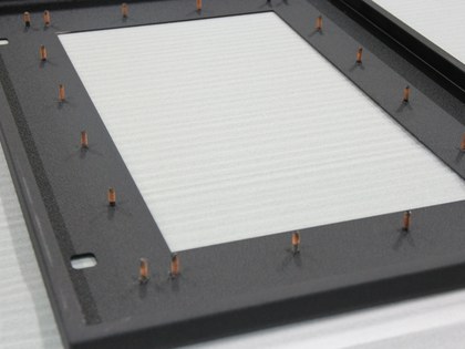 Powder coated sheet metal frame with PEM press-in studs produced by STARWAY MFG GROUP